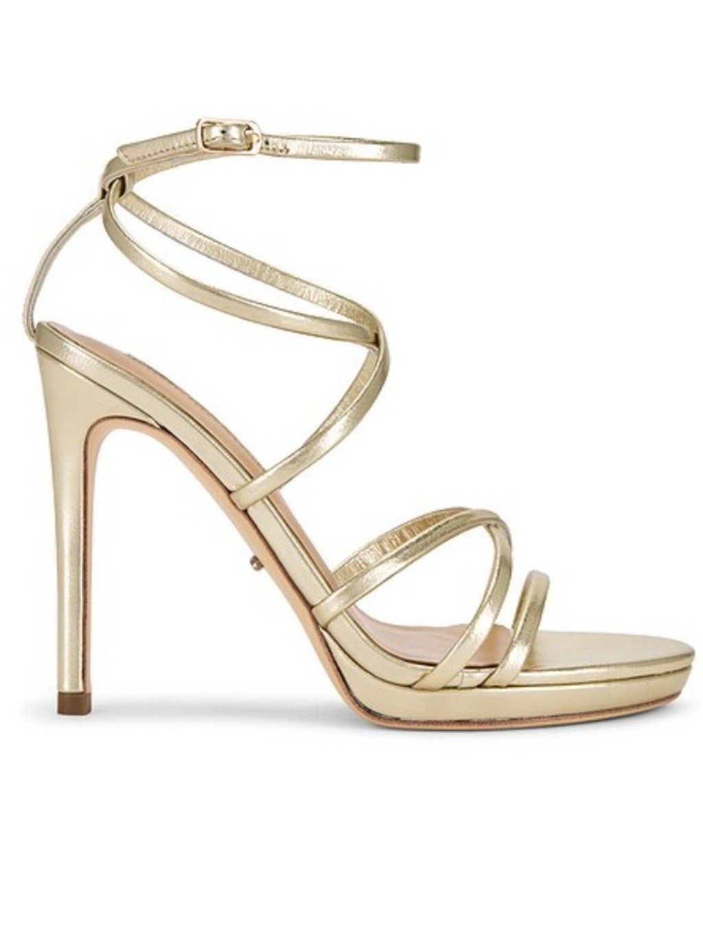 Tony Bianco Sass Gold Metallic Strappy Stiletto Sandals Size 7 New In Box